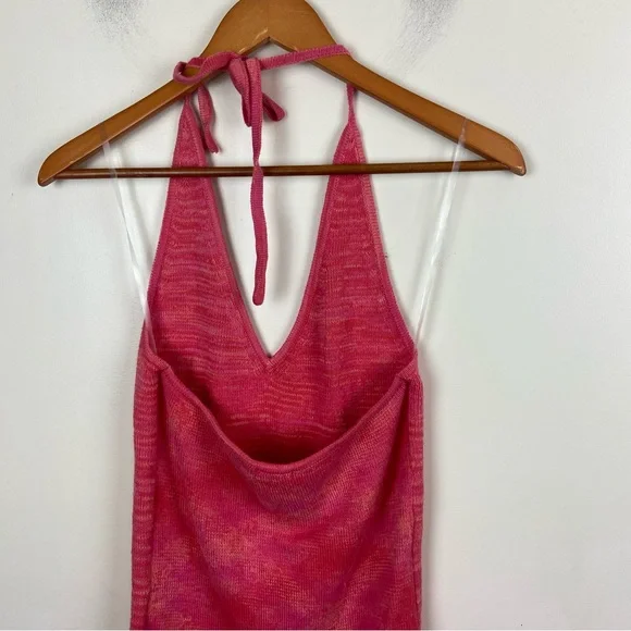 Wild Fable Pink Space Dye Sweater Knit Halter Dress Womens Stretch Large y2k - Picture 6 of 11